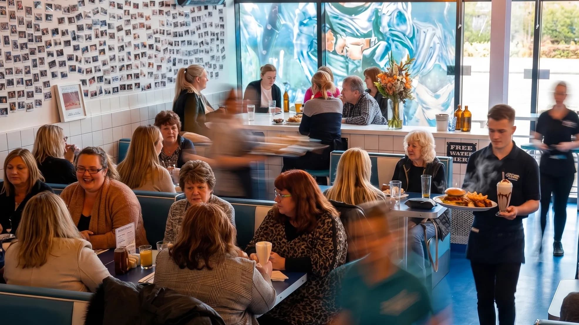 Service in a busy small-business restaurant